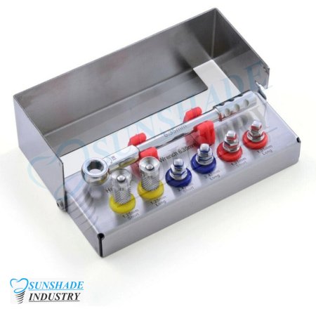 Dental Implant Rachet Wrench 6.35mm Hex Driver Hand Driver Set With Bur Holder